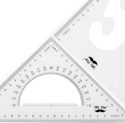 Mr. Pen- Triangle Ruler, 2 Pack, 22&15cm, 30/60 & 45/90, Right Triangle Ruler for Drawing, 30/60 Degree Triangle Plastic, 30 60 90 Triangle, Drawing Triangle Angle, 45 Degree Triangle Ruler