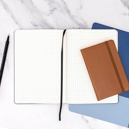 PAPERAGE Graph Paper Spiral Notebook & Journal, (Navy), 160 Pages, Medium 5.5 inches x 8 inches - 100 GSM Thick Graphing Paper, Hardcover, Double-Wire Grid Spiral Notebook