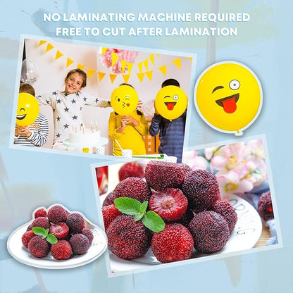 HTVRONT Self-Adhesive Laminating Sheets - 20 Clear Sheets, 9 x 12 Inches, No Machine Needed
