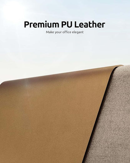 YSAGi Leather Desk Protector, Office Mat, Large Mouse Mat, Non-Slip PU Leather Blotter, Laptop Pad, Waterproof Writing Pad for Office and Home (Bronze, 31.5" x 15.8")