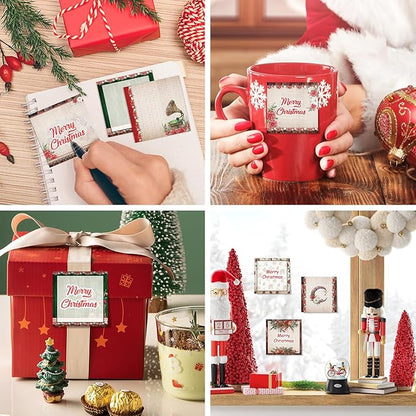 9 Pieces Vintage Christmas Sticky Note Vintage Christmas Self-Adhesive Note Pads Christmas Vintage Sticky Memo Notes for Christmas School Office Home Supplies Students Teachers Present