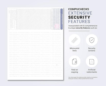 Business Voucher Check Stock - 500 Sheets, Check on Top, Steel Blue Pinstripe