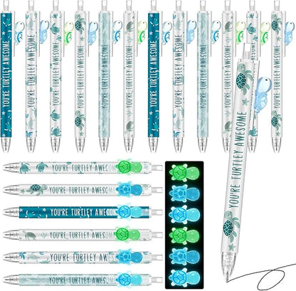 Jetec 30 Pcs Turtle Pens Gifts Inspirational Cute Ballpoint Pens Bulk Motivational Employee Appreciation Gifts Black Ink for Turtle Lovers Thank You Coworkers