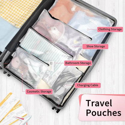 Umriox Zipper Pouch, 16.9x12.4 in (Black, 12 Packs), Extra Large Zipper Bags, Waterproof Zipper Pouches for Office Supplies, Puzzles, Board Game Storage & Cross Stitch Projects