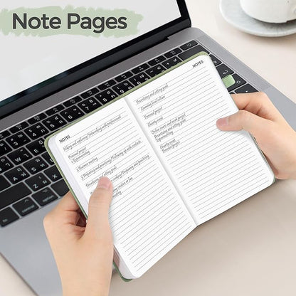 SUNEE 2025 Pocket Weekly Planner for Purse 3.5" x 6" - 12 Month (January 2025 - December 2025), Pocket Size Planner, Hardcover, Notes, Pocket, 100 GSM Paper, Sage Green