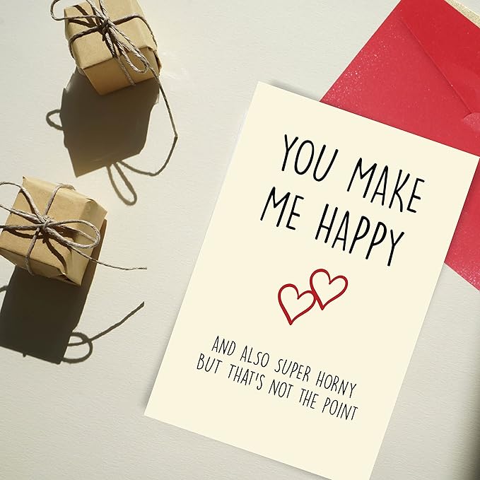 Cheerin Funny Anniversary Greeting Card with Envelope - Romantic Birthday Card - Hilarious Gifts for Him Her Girlfriend Boyfriend Wife Husband