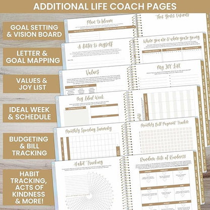bloom daily planners 2025 (8.5" x 11") Calendar Year Day Planner (January 2025 - December 2025) - Weekly/Monthly Dated Agenda Organizer with Stickers & Tabs - Iridescent Opal