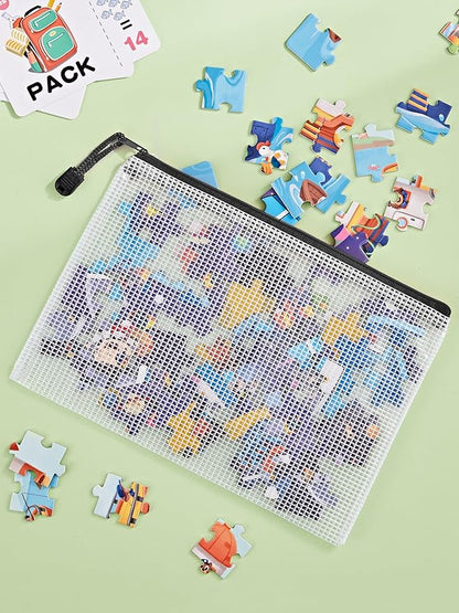 JARLINK 20 Pack Zipper Mesh Document Pouch, 6x9 Inch/A5, Plastic Water-Resistant File Bags, for School Office Supplies, Cosmetics Travel Storage, Assorted Color