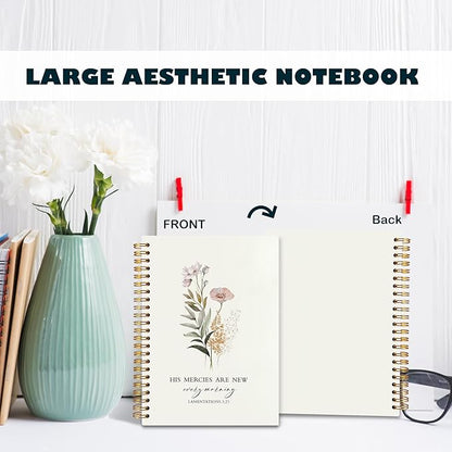 BearCake small Christian Notebook,Christian Notebook for Women,Christian floral Notebooks,morning journal,His Mercies are New Every Morning,Bible journaling Notebook 5.5x8.3