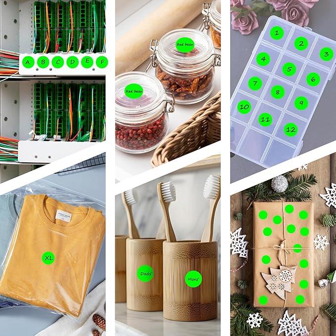 PARLAIM 10 Rolls 3/4" Dot Stickers, 10000 Pack Round Color-Code Circle Labels, Fluorescent Green Sticker for Color Coding