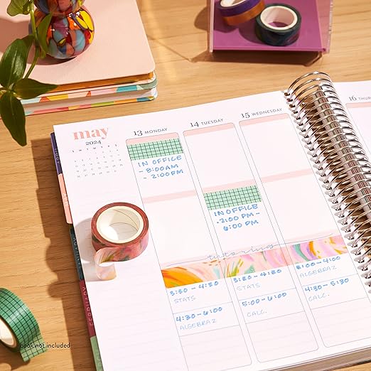Erin Condren Washi Tape 4-Pack - EttaVee Inspire Accent Tape. Decorative and Stylish Adhesive Tape for Organizing Notebooks and Highlighting Important Tasks. Four 16 ft Rolls Printed Washi