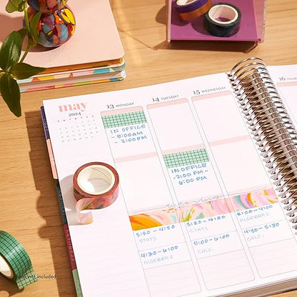 Erin Condren Washi Tape 4-Pack - EttaVee Inspire Accent Tape. Decorative and Stylish Adhesive Tape for Organizing Notebooks and Highlighting Important Tasks. Four 16 ft Rolls Printed Washi