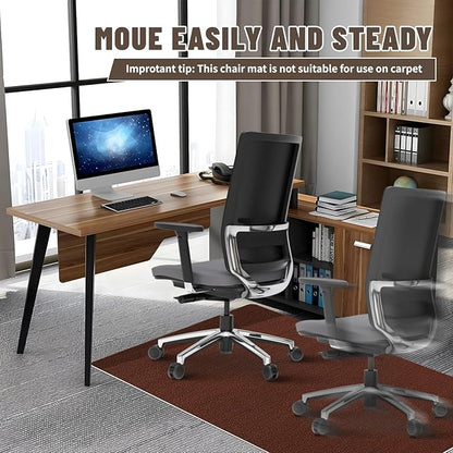 Office Chair Mat - for Hardwood Floors, Large Non-Slip Easy-Clean Floor Protection Blanket (Yellow-Brown, “48 x 36in”).