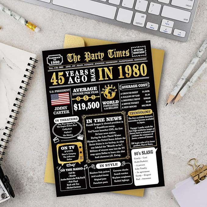 Funny 45th Birthday Gift for Women Men,Happy Birthday Card for 45 Year Old Husband Wife, Best 45th Birthday Decorations for Mom Dad, 45 Bday Gifts for Him Her