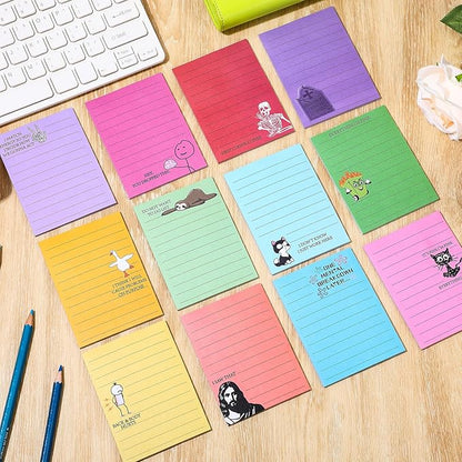 12 Pcs Funny Sticky Notes for Work 4x3 Inches Sarcastic Self Adhesive Notepads Novelty Memo Note Pads for Office Coworker Gifts Employee Appreciation Supplies(Funny)