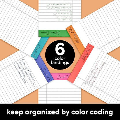 PAPERAGE Lined Legal Pads, (Rainbow), 6 Pack, 50 Sheets Each, Wide/Legal Ruled, Note Pads, Paper, 5 inches x 8 inches