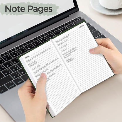 SUNEE 2025 Pocket Weekly Planner for Purse 3.5" x 6" - 12 Month (January 2025 - December 2025), Pocket Size Planner, Hardcover, Notes, Pocket, 100 GSM Paper, Deep Green