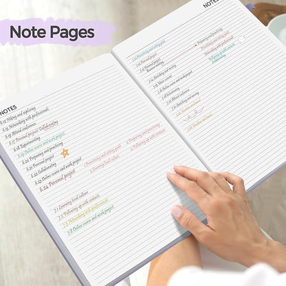 SUNEE 2025 Weekly & Monthly Hardcover Planner 8" x 11" - 12 Month (January 2025 - December 2025), Small Hardcover Planner, Pocket, Notes, 100 GSM Paper, Light Purple