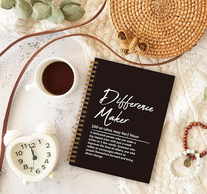 Difference Maker Gift Notebook Journal, Office Meeting Notebook for Work, Thank You Gifts for Leader Mentor Boss, Office Supplies Leadership Gifts Journal, Hardcover Spiral Notebook 5.5 x 8.3