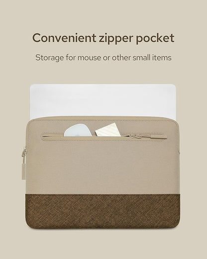 Slim Laptop Sleeve with a Back Zipper Pocket Designed for M1/M2/M3 MacBook Pro/Air (Latte, Designed for 13.6-inch MacBook Air (M2/M3))