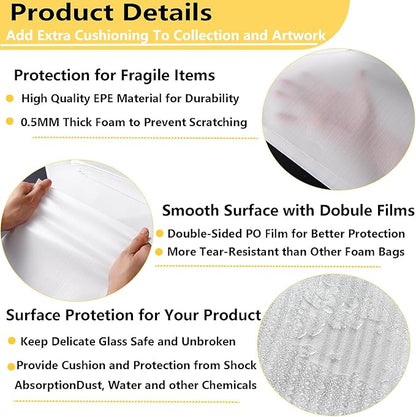 16”x24” 50Pack Foam Pouches, Large Moving Supplies for Packing Dishes Artwork, 0.5MM Thick Cushion Foam Bags for Storing Shipping Breakables, fragile Padding Material Sleeves for Fragile Plates China