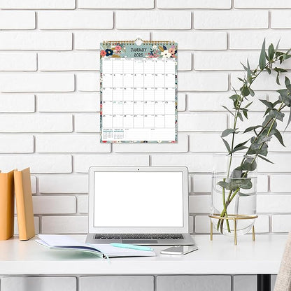 Wall Calendar 2025-2026 – 2 Year Calendar 2025-2026, 8.5 x 11 In, Jan 2025 - Dec 2026, 2025 Calendar 24 Months, Small Monthly Calendar 2025 Vertical, Ruled Blocks, Thick Paper, Holidays, To-do ＆ Notes