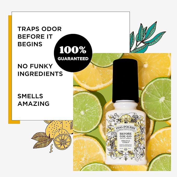 Poo-Pourri Before-You-Go Toilet Spray, Original Citrus, 2 Fl Oz - Lemon, Bergamot and Lemongrass