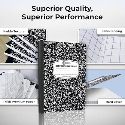2000 Pack (Pallet) Composition Notebooks Bulk, Quad Ruled, Full Pallet of Composition Notebooks, 200 Pages (100 Sheets), 9-3/4 x 7-1/2, Bulk Notebooks for School & College, 4-7 Days Transit