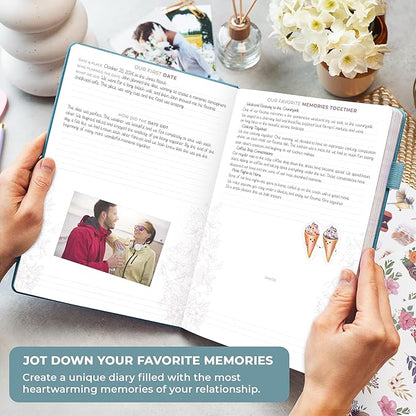 Clever Fox Anniversary Journal – Couple Memory Book & Photo Album with Writing Space – Wedding, Bridal Shower & Married Couple Gifts (Aquamarine)
