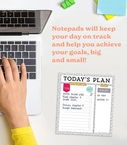 Carson Dellosa Today's Plan Notepad, 50 Sheet Note Pad With Lined Paper for To Do List and Checklist, Classroom Organization Stationary, Desk Accessories and Office Supplies