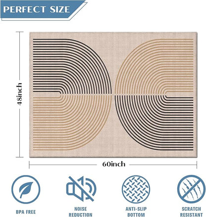 Office Chair Mat for Hardwood Floor Minimalist Art 48"x60" Computer Gaming Chair Mat Anti-Slip Office Rugs Floor Protector for Rolling Chairs Under Desk Rug for Home Office