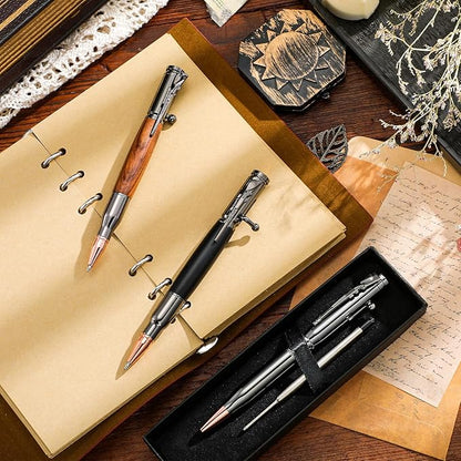 Crtiin 3 Sets Bolt Bullet Pens for Men Bullet Pen for Collector Lover with Gift Box and Black Ink Refills Thanksgiving Christmas Valentine‘s Day Gifts