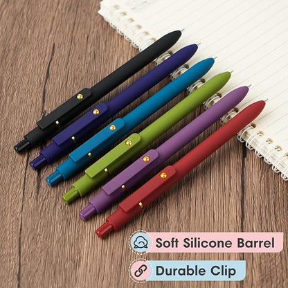 Ddaowanx Colorful Gel Pens, 0.5mm Fine Point Retractable, Cute Pens with Colored Writing and Sketching, Nursing School Essentials,School Supplies, Gifts for Nurse (12Pcs-Vintage Colors)