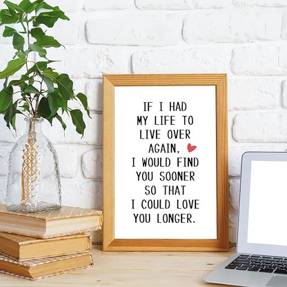 Sweet Valentine's Day Card Gift for Him Her, Funny Anniversary Card for Husband Wife Boyfriend Girlfriend Partner Spouse Fiancé, If I Had Life To Live Over Again