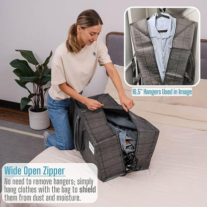VENO 4 Pack Moving Bags w/Backpack Straps, Moving Boxes & Storage Bins Alternative, Packing Supplies, Camping Accessories Totes for Storage, Dorm Room Essentials Storage Bags (Windowpane, 4 Pack)