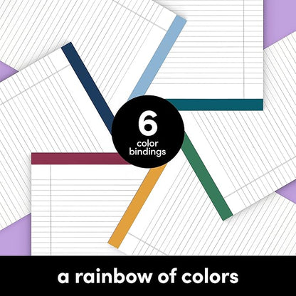 PAPERAGE Lined Legal Pads, (Jewel Tone), 6 Pack, 50 Sheets Each, Wide/Legal Ruled, Note Pads, Paper, 8.5 inches x 11 inches