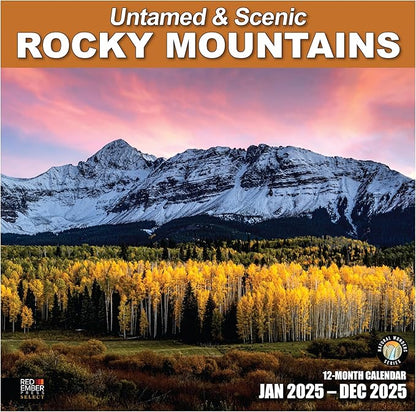 RED EMBER Select - Untamed & Scenic Rocky Mountains 2025 Wall Calendar 12 Month | 12" x 24" Open | Thick & Sturdy Paper | Giftable | Calendar 2025