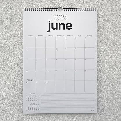 Wall Calendar 2025-2026, 18 Months, Runs From January 2025 to June 2026, 17" x 12" Large Wall Calendar with Hanger, Thick Paper and Spiral Binding. Simple and Stylish Aesthetic Design.
