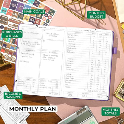 GoGirl Budget Planner – Monthly Financial Planner Organizer Budget Book. Expense Tracker Notebook Journal to Control Money, Compact (Lavender)