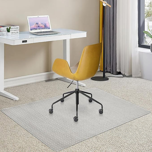 Office Chair Mat for Carpets, Desk Chair Mat for Low Pile Carpeted Floors, Heavy Duty Transparent Office Floor Mat for Office Chair on Carpet, for Work, Home, Gaming (47" X 59" Rectangle)