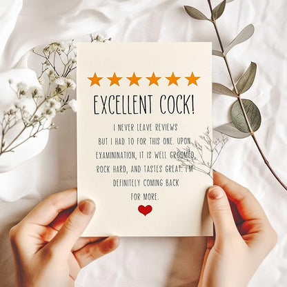 Funny Birthday Card for Husband from Wife, Humor 5-Star Greeting Card for Men, Birthday Gift for Him, Unique Birthday Decorations & Gifts for Men, Valentines Day Cards