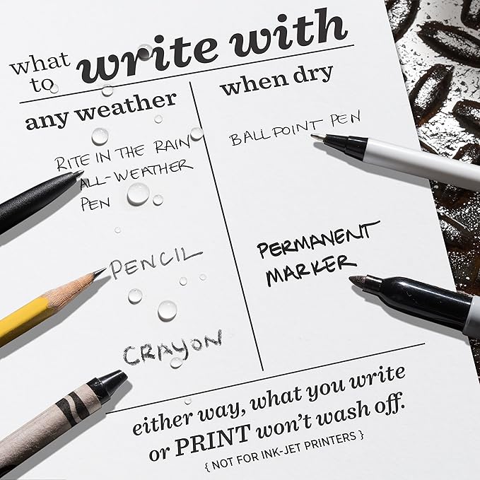Rite In The Rain Weatherproof Copier Paper, A3 29.7cm x 42cm, 20# White, 200 Sheet Pack (No. 8518)