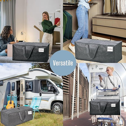 VENO 10 Pack Moving Bags w/Backpack Straps, Moving Boxes & Storage Bins Alternative, Packing Supplies, Camping Accessories Totes for Storage, Dorm Room Essentials Storage Bags (Gray, 10 Pack)