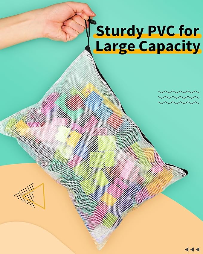 Smarpau B4 Mesh Zipper Pouch, 24 Pack 15" x 11" Zipper Pouches for Organizing, Multipurpose Waterproof Zipper Bags for Office Supplies, Black