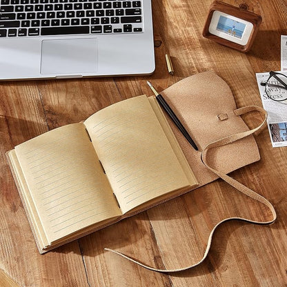 Leather Journal Notebook - Genuine Leather Journals for Writing 5x7.1 Inches, Vintage Journal for Women and Men, Artist,Travel Journal,Brown