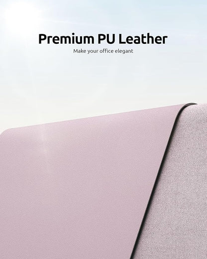 YSAGi Leather Desk Protector, Office Mat, Large Mouse Mat, Non-Slip PU Leather Blotter, Laptop Desk Mat, Waterproof Writing Pad for Office and Home (Grayish Lavender, 31.5" x 15.8")