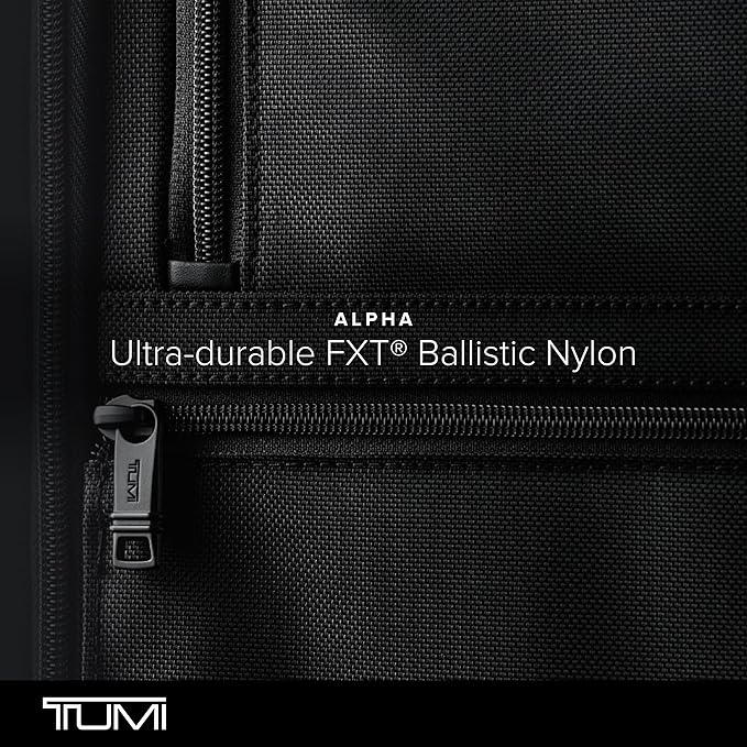 TUMI - Alpha Small Compact 4-Wheeled Briefcase - Laptop Briefcase - Rolling Suitcase with USB Ports - TUMI Tracer - Black