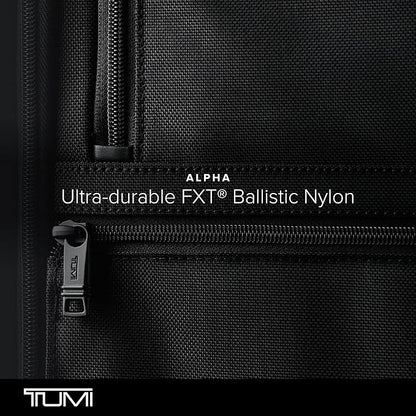 TUMI - Alpha Small Compact 4-Wheeled Briefcase - Laptop Briefcase - Rolling Suitcase with USB Ports - TUMI Tracer - Black