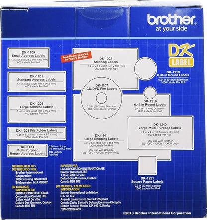 Brother Genuine, DK-2205 Continuous Paper Label Roll, Cut-to-Length Label, 2.4” x 100 Feet, (1) Roll Per Box (Pack of 2)
