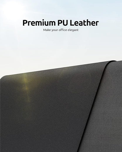 YSAGi Leather Desk Mat, Large Mouse Mat, Non-Slip Desk Pad Desk Protector Mat, Waterproof PU Leather Laptop Mat Table Mat Desk Writing Pad for Office and Home (90 x 43 cm, Black)